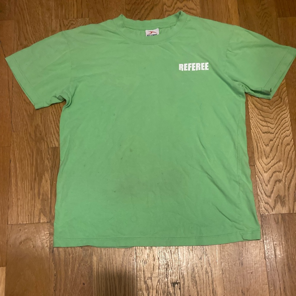 SAY East Soccer Referee Shirt 100% Cotton Lime Green Adult Medium Cincinnati
